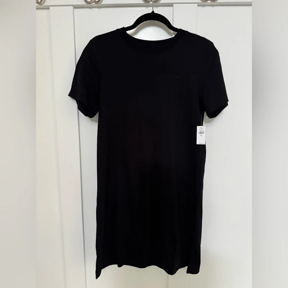 Old Navy Crew Neck Black T-Shirt Dress - Picture 2 of 5